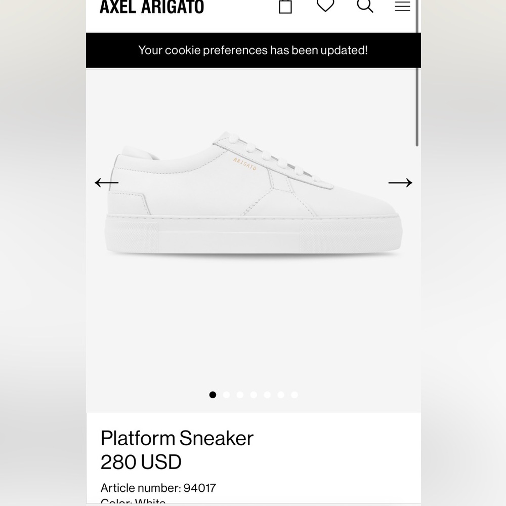Axel arigato platform sneaker size 37